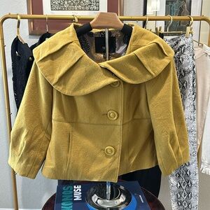 Camel Mustard crop style swing Jacket L Mossimo